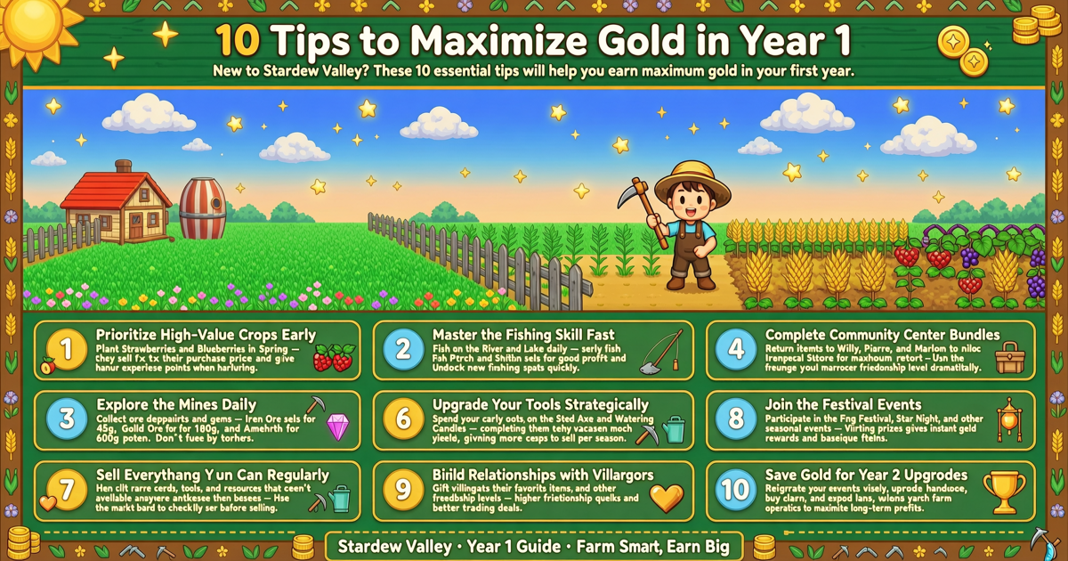 Stardew Valley: 10 Tips to Maximize Gold in Year 1